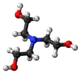 Ball-and-stick model of the triethanolamine molecule