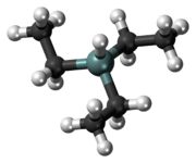 Ball-and-stick model of the triethylsilane molecule