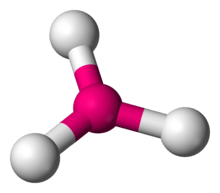 Skeletal model of a trigonal molecule with a central atom (boron) symmetrically bonded to three peripheral (chlorine) atoms