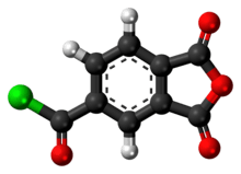 Ball-and-stick model of trimellitic anhydride chloride