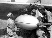 photo of a drop tank on a P-51 mustang