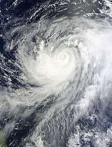 Satellite photo of Muifa with double eyewalls