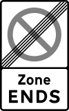 UK Sign 664 - end of controlled zone.