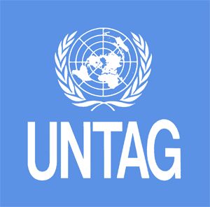 Image of the United Nations logo for UNTAG