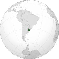 Map showing Uruguay