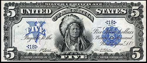1899 US five dollar note