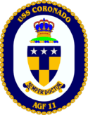 The ship's crest of USS Coronado (AGF-11)