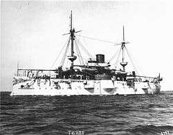 Photograph of the USS Texas at sea