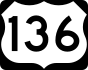 U.S. Highway 136 marker