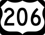 U.S. Route 206 marker