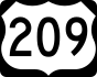 U.S. Route 209 marker