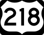 U.S. Highway 218 marker