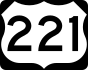 U.S. Highway 221 marker