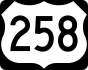 U.S. Route 258 marker