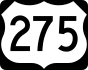 U.S. Route 275 marker