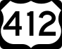 U.S. Route 412 marker
