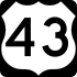 U.S. Route 43 marker