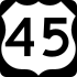 US Highway 45 marker
