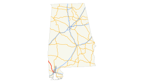 Map of US&nbsp;45 in Alabama