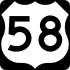 U.S. Route 58 marker