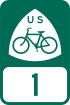 U.S. Bicycle Route 1 marker