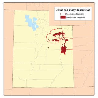 Map of Indian reservation in Utah