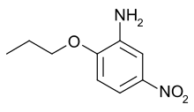 Skeletal formula of 5-nitro-2-propoxyaniline