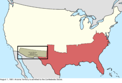 Map of the change to the international disputes involving the United States in central North America on August 1, 1861