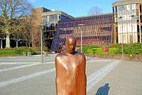 Outdoor sculpture of a person