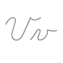 Writing cursive forms of V