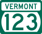 Vermont Route 123 marker