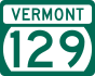 Vermont Route 129 state marker