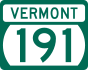 Vermont Route 191 marker