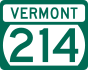 Vermont Route 214 marker