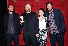 Dave Becky with the cast and crew of Louie in 2013