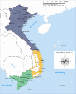 Color-coded map of Vietnam