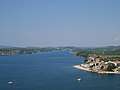 View of beach Banj and Sibenik sea from St. Michael's Fortress