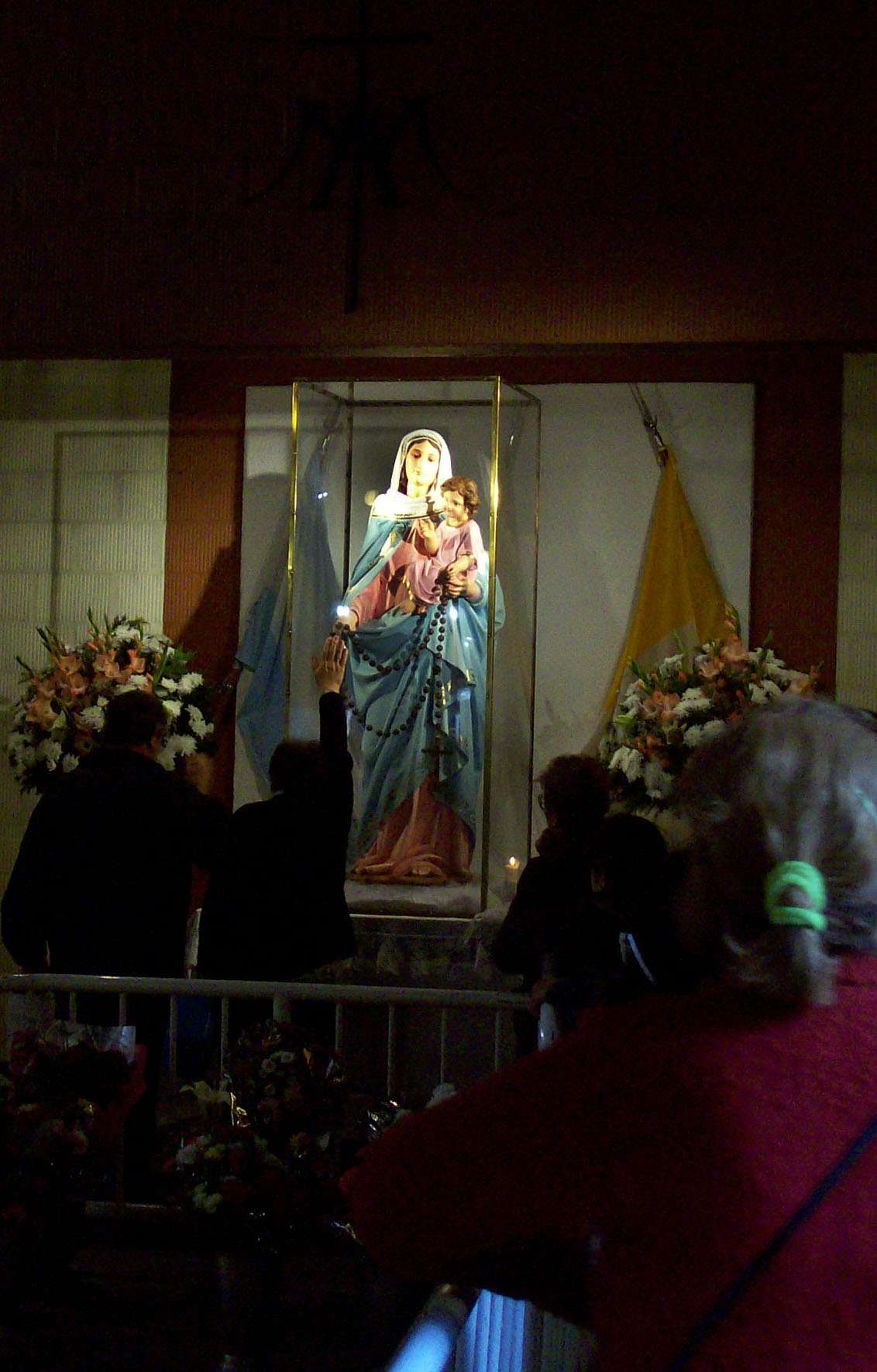close-up of the statue of Our Lady of the Rosary, blessed by Pope Leo XIII