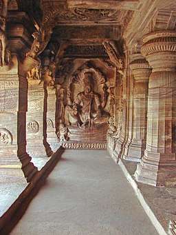 The famous Badami cave temple in Karnataka