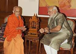 HH Sri Vishvesha Tirtha Swamiji of Pejawar Mutt calls on PM on 22 July 2014, 15:33