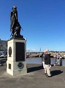 John Kessler's descendants visit Commodore John Barry's Statue at Wexford, Ireland.