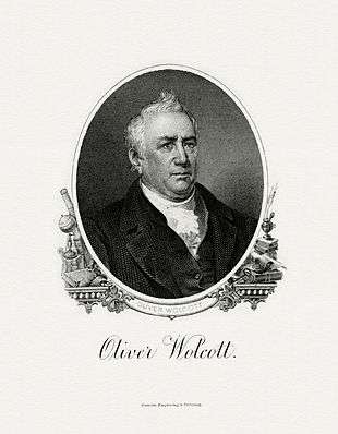 Bureau of Engraving and Printing portrait of Wolcott as Secretary of the Treasury