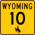 Wyoming Highway 10 marker