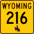 Wyoming Highway 216 marker