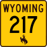 Wyoming Highway 217 marker