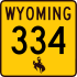 Wyoming Highway 334 marker