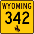 Wyoming Highway 342 marker