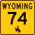 Wyoming Highway 74 marker