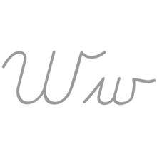 Writing D'Nealian cursive forms of W as used in the US
