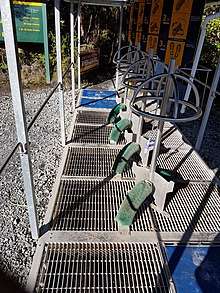 Kauri dieback footwear cleaning station, Waipoua Forest